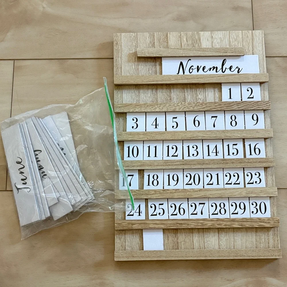 Target Wooden Home Office Calendar - Natural and White